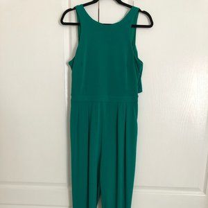 Open Back Sleeveless Green Jumpsuit